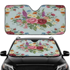 Blooming Wildflower Meadow Foliage - Car Interior Upgrade Car Sunshade