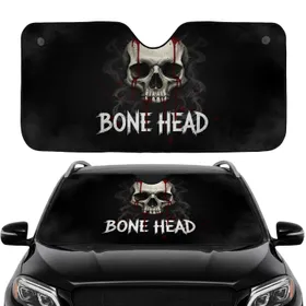 Haunting Human Skull Bone Head - Gritty Blood Drip Car Interior Upgrade Car Sunshade