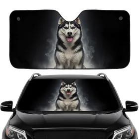 Majestic Siberian Husky Dog - Road Trip Gift for Husky Owners Car Sunshade