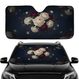 Luxurious Burgundy Creamy Peonies Floral Arrangement - Car Interior Upgrade Car Sunshade
