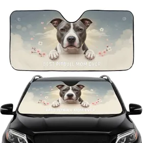 Pitbull Dog Best Pitbull Mom Ever - Road Trip Accessory Car Sunshade