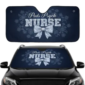 Peds Psych Nurse Elegant Floral Bow Commute Accessory Travel Essentials Gift for Nurses Car Sunshade