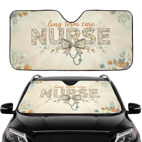 NURSE Long Term Care Floral Stethoscope Commute Accessory for Nurse Car Sunshade