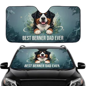 BEST BERNER DAD EVER Bernese Mountain Dog Forest Car Interior Upgrade Car Sunshade