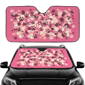 Paw Prints and Organic Blob Shapes - Pet Owner Travel Essentials Gift Car Sunshade