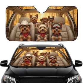 Terriers Fall Foliage Forest – Car Interior Upgrade Dog Lover Gift Car Sunshade