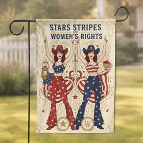 Stars Stripes Women's Rights Cowgirls - Empowerment Home Decor for Advocates Garden Flag