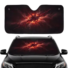 Molten Plasma Splatter Fiery Smoke Embers Car Interior Upgrade Car Sunshade