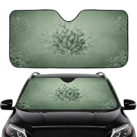 Refined Natural Botanical Foliage Delicate Leafy Branches Ethereal Light Rays - Car Interior Upgrade Car Sunshade