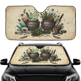 Alchemist Cauldrons Dagger Potion Bottles Symbols - Car Interior Upgrade Car Sunshade