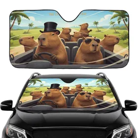 Capybara Family Top Hat Sunglasses Desert Drive - Road Trip Gift Car Sunshade