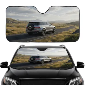 Black Smiley Face Icon Luminous Accents Car Interior Upgrade Car Sunshade