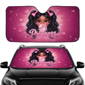 Pink Bow Princess Bubble Gum Girl Car Interior Upgrade Girl's Car Accessory Car Sunshade