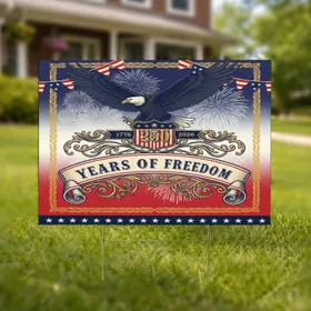 Bald Eagle American Flag 1776-2026 - USA 250th Anniversary Freedom Celebration Yard Sign