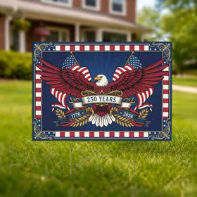 Bald Eagle American Flag 1776-2026 - USA 250th Anniversary Patriotic Yard Art Yard Sign