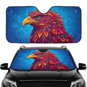 Mosaic Eagle Head Paisley Arabesque - Car Interior Upgrade Car Sunshade