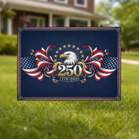 Bald Eagle American Flag 250th Anniversary 1776-2026 - USA Independence Day Gift for Veterans Yard Sign