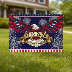 Bald Eagle 1776-2026 250 Years Freedom USA - American 250th Anniversary Gift for Veterans Yard Sign