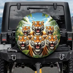 Funny Bengal Tigers Tropical Jungle Savanna - Wildlife Lover Gift Spare Tire Cover
