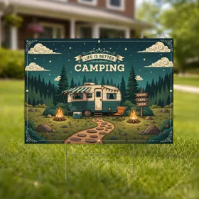 Life is Better Camping RV Night Sky Campfires - Outdoor Decor Gift for Campers Yard Sign