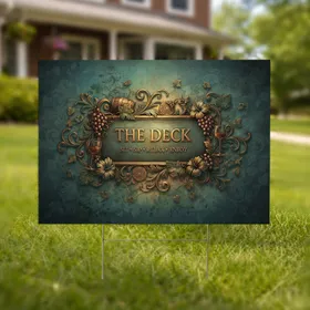 The Deck Sit Sip Relax Enjoy Antique Bronze Botanical - Outdoor Living Decor Gift Yard Sign