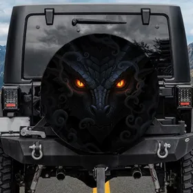 Dragon Eyes Scaled Skin Brow Ridges - Fantasy Lover Adventure Gift Spare Tire Cover