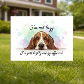 Basset Hound Dog Funny Quote Abstract Blobs - Humorous Pet Lover Home Decor Gift Yard Sign