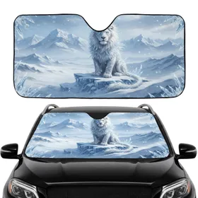 White Lion Ice Pinnacle Arctic Glacial Peaks Crystalline Ice - Wildlife Lover Gift Car Sunshade