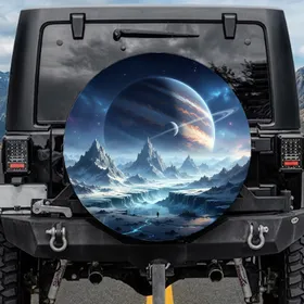Cosmic Gas Giant Planet Alien Landscape - Space Exploration Lover Gift for Sci-Fi Fans Spare Tire Cover