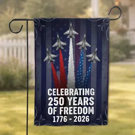 Fighter Jets American Flag 1776-2026 - USA 250th Anniversary Independence Day Garden Flag