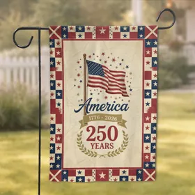American Flag America 1776-2026 - 250th Anniversary Independence Day Gift Garden Flag