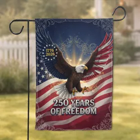 Bald Eagle 1776-2026 Betsy Ross Flag - 250 Years of Freedom Independence Day Gift Garden Flag
