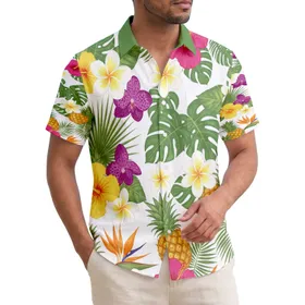 Hibiscus Bird of Paradise Pineapple Orchid Tropical Foliage - Home Decor Gift Hawaiian Shirt