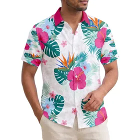Hibiscus Bird of Paradise Frangipani Plumeria Monstera Palm Leaf Tropical Lifestyle Hawaiian Shirt
