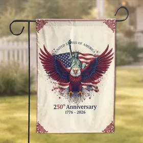 Bald Eagle Statue of Liberty Flag - American 250th Anniversary 1776-2026 Independence Day Garden Flag