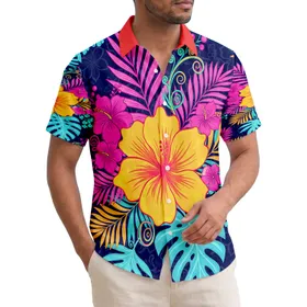 Tropical Leaves Blooming Flowers Berry Clusters - Island Getaway Summer Adventure Gift Hawaiian Shirt