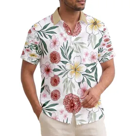 Elegant Tropical Blossoms Spherical Flower Heads Botanical Foliage - Botanical Decor Gift Hawaiian Shirt