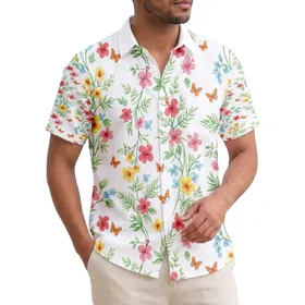 Tropical Butterflies Hibiscus Plumeria Anthurium - Island Life Home Decor Gift Hawaiian Shirt