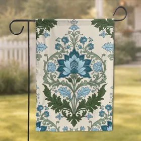 Botanical Acanthus Leaves Flowers Scrollwork Vines - Home Decor Gift Garden Flag