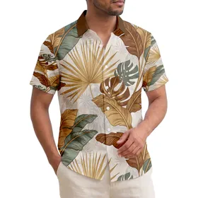 Banana Fan Palm Monstera Golden Veins Tropical Leaves - Tropical Lifestyle Gift Hawaiian Shirt