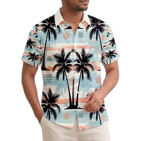 Black Silhouette Palm Trees Tropical Fronds Sunset - Island Getaway Gift Hawaiian Shirt
