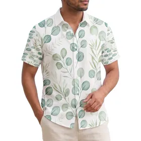 Eucalyptus Leaves Botanical Sprigs Dappled Light Greenery - Home Decor Gift Hawaiian Shirt