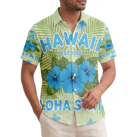 Hawaii Est 1959 Aloha State Hibiscus Flowers - Island Lifestyle Gift Hawaiian Shirt