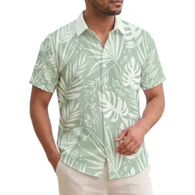 Tropical Palm Fronds Monstera Leaves Botanical Foliage - Home Decor Gift Hawaiian Shirt