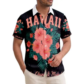Hawaii Aloha Ohana Hibiscus Tropical Leaves - Family Lifestyle Gift Hawaiian Shirt
