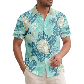 Tropical Peonies Hibiscus Broad Leaves Swirling Flourishes Branching Tendrils - Home Decor Gift Hawaiian Shirt