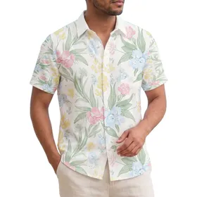 Tropical Flowers Leaf Botanical Cluster - Home Decor Gift for Botanical Lovers Hawaiian Shirt