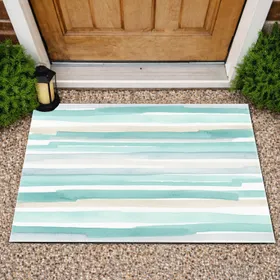 Varied Width Layered Horizontal Bands - Entryway Home Decor Gift Doormat