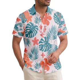 Monstera Leaves Palm Fronds Broadleaf Tropical Foliage - Island Lifestyle Home Decoration Gift Hawaiian Shirt