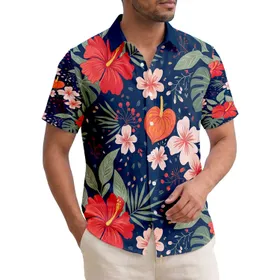 Hibiscus Anthurium Tropical Flowers Lush Foliage - Island Lifestyle Home Decor Hawaiian Shirt